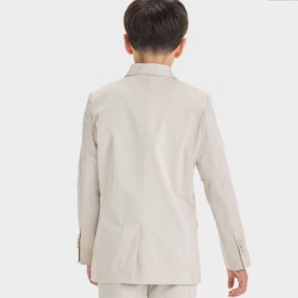 Cat & Jack Boys Beige Two-Piece Suit Set - Picture 3 of 9
